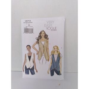 Vogue V8713 Very Easy‎ Draped Vest Sewing Pattern Multi-Size Sleeveless Top